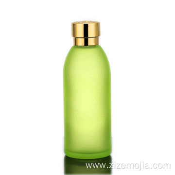 Frosted green cosmetic glass bottle set in stock